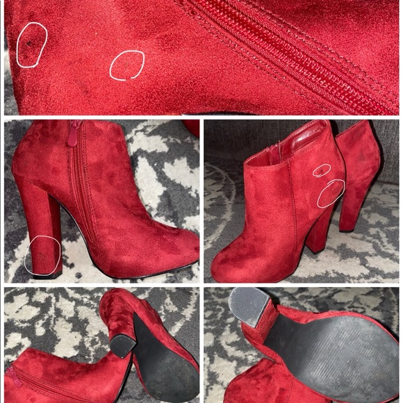 🌺4” red, suede, booties - Picture 2 of 2